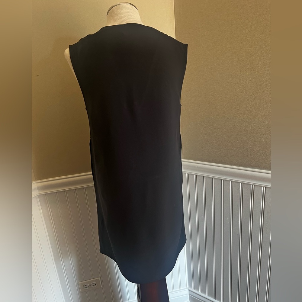 HELMUT LANG black deep v-neck mini dress with pockets size small - Picture 3 of 10